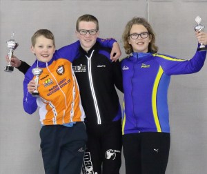 Martijn Weber (midden), op het podium als Zuid-Nederlands Kampioen (foto Henk Haans).