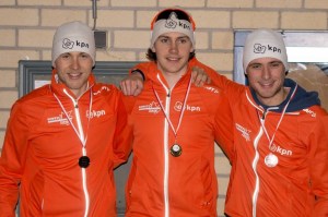 Thomas van Dijk (midden), Kampioen Sprint (foto Barend Princen)