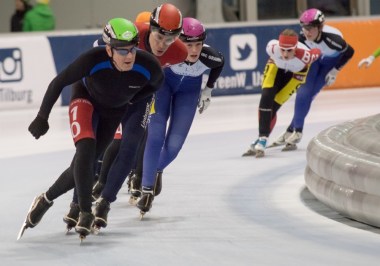Jan op ’t Hoog op kop in de marathon (foto Jeroen Happel)